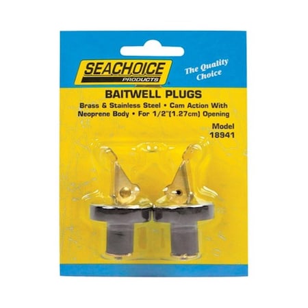 Seachoice 18941 0.5 in. Deck &amp; Baitwell Plugs 2 per Card 8090466